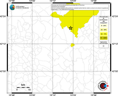 Mappa territorio comunale con almeno 3 questionari