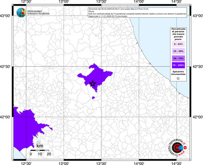 Mappa territorio comunale con almeno 3 questionari