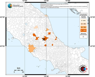 Mappa territorio comunale con almeno 3 questionari