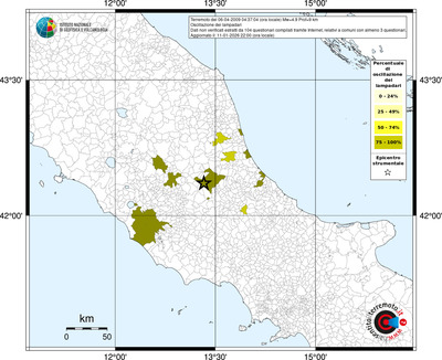 Mappa territorio comunale con almeno 3 questionari