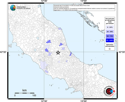 Mappa territorio comunale con almeno 3 questionari