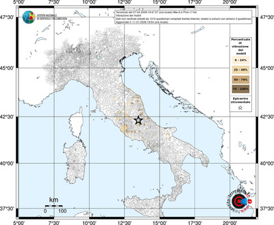 Mappa territorio comunale con almeno 3 questionari