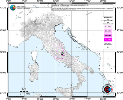 Mappa territorio comunale con almeno 3 questionari
