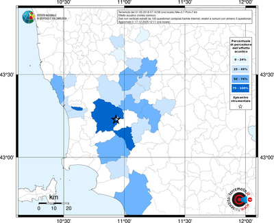 Mappa territorio comunale con almeno 3 questionari