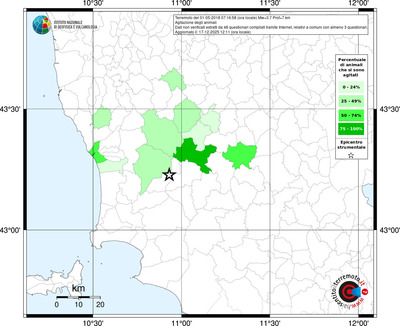 Mappa territorio comunale con almeno 3 questionari
