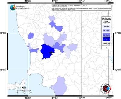 Mappa territorio comunale con almeno 3 questionari