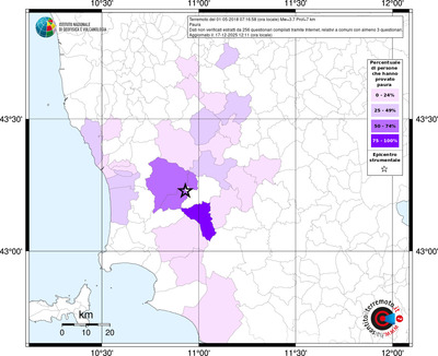 Mappa territorio comunale con almeno 3 questionari