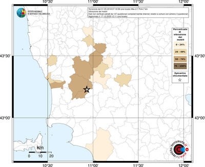 Mappa territorio comunale con almeno 3 questionari