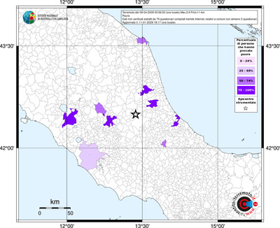 Mappa territorio comunale con almeno 3 questionari