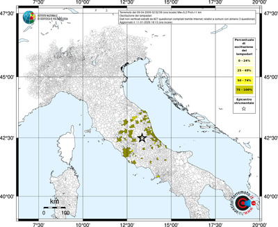 Mappa territorio comunale con almeno 3 questionari