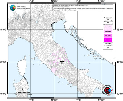 Mappa territorio comunale con almeno 3 questionari