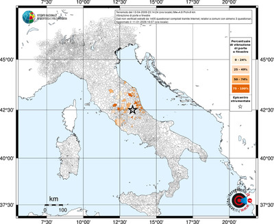 Mappa territorio comunale con almeno 3 questionari