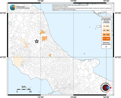 Mappa territorio comunale con almeno 3 questionari