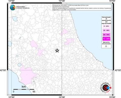 Mappa territorio comunale con almeno 3 questionari