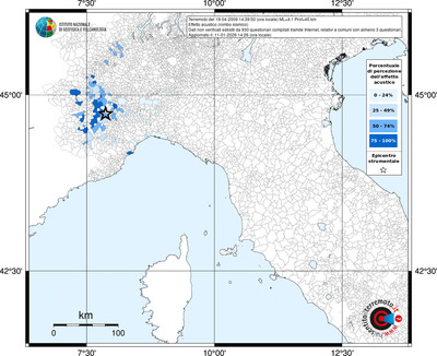 Mappa territorio comunale con almeno 3 questionari