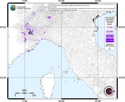 Mappa territorio comunale con almeno 3 questionari