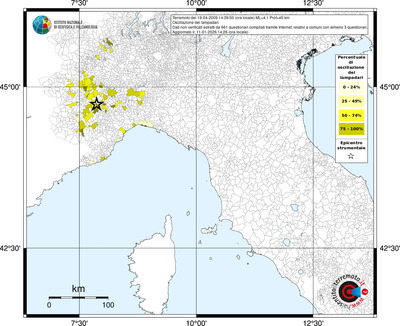 Mappa territorio comunale con almeno 3 questionari