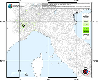 Mappa territorio comunale con almeno 3 questionari