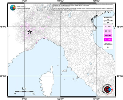 Mappa territorio comunale con almeno 3 questionari