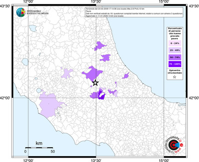 Mappa territorio comunale con almeno 3 questionari