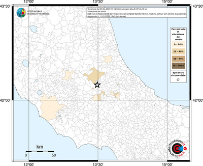Mappa territorio comunale con almeno 3 questionari