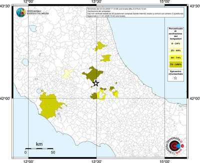 Mappa territorio comunale con almeno 3 questionari