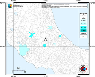 Mappa territorio comunale con almeno 3 questionari