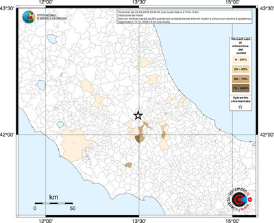 Mappa territorio comunale con almeno 3 questionari
