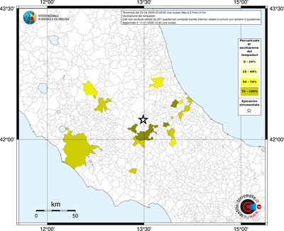 Mappa territorio comunale con almeno 3 questionari