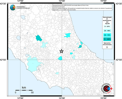 Mappa territorio comunale con almeno 3 questionari