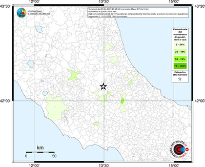 Mappa territorio comunale con almeno 3 questionari