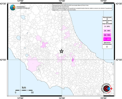 Mappa territorio comunale con almeno 3 questionari