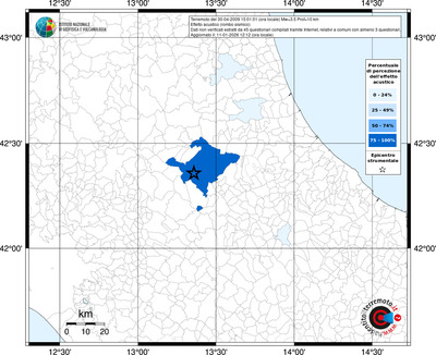 Mappa territorio comunale con almeno 3 questionari