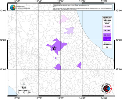 Mappa territorio comunale con almeno 3 questionari