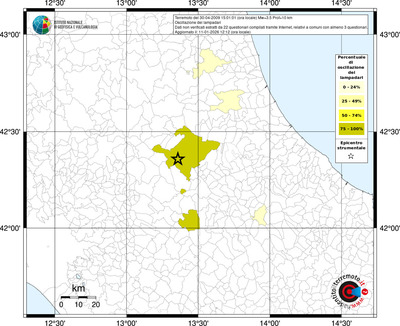 Mappa territorio comunale con almeno 3 questionari
