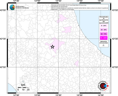 Mappa territorio comunale con almeno 3 questionari