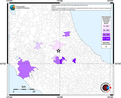 Mappa territorio comunale con almeno 3 questionari