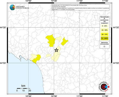 Mappa territorio comunale con almeno 3 questionari