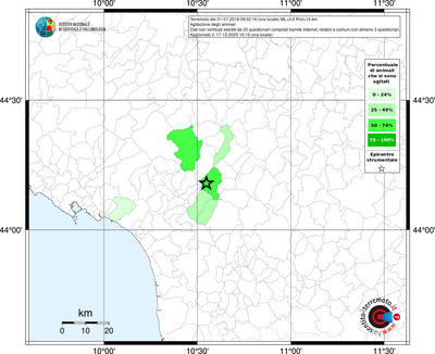 Mappa territorio comunale con almeno 3 questionari