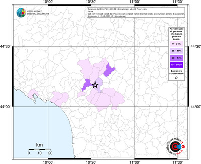Mappa territorio comunale con almeno 3 questionari