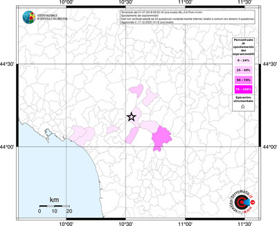 Mappa territorio comunale con almeno 3 questionari