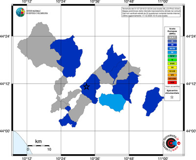 Mappa EMS - territori comuni