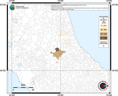 Mappa territorio comunale con almeno 3 questionari