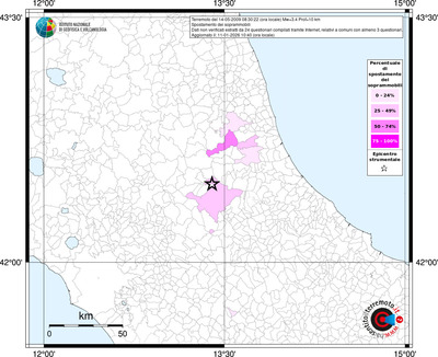 Mappa territorio comunale con almeno 3 questionari
