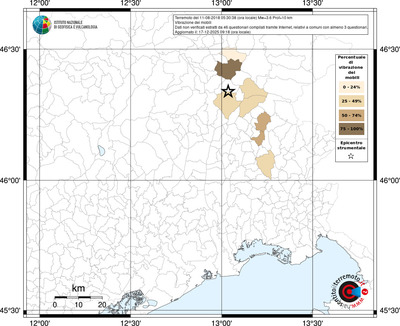 Mappa territorio comunale con almeno 3 questionari