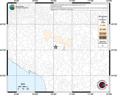 Mappa territorio comunale con almeno 3 questionari
