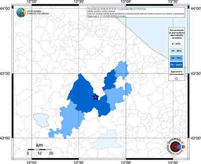 Mappa territorio comunale con almeno 3 questionari