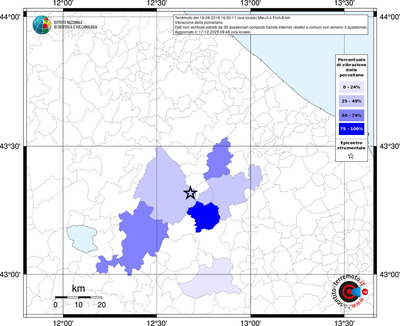 Mappa territorio comunale con almeno 3 questionari
