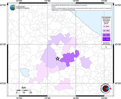 Mappa territorio comunale con almeno 3 questionari