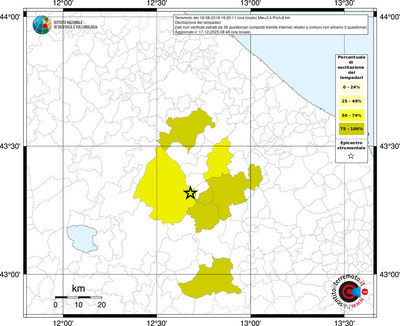 Mappa territorio comunale con almeno 3 questionari